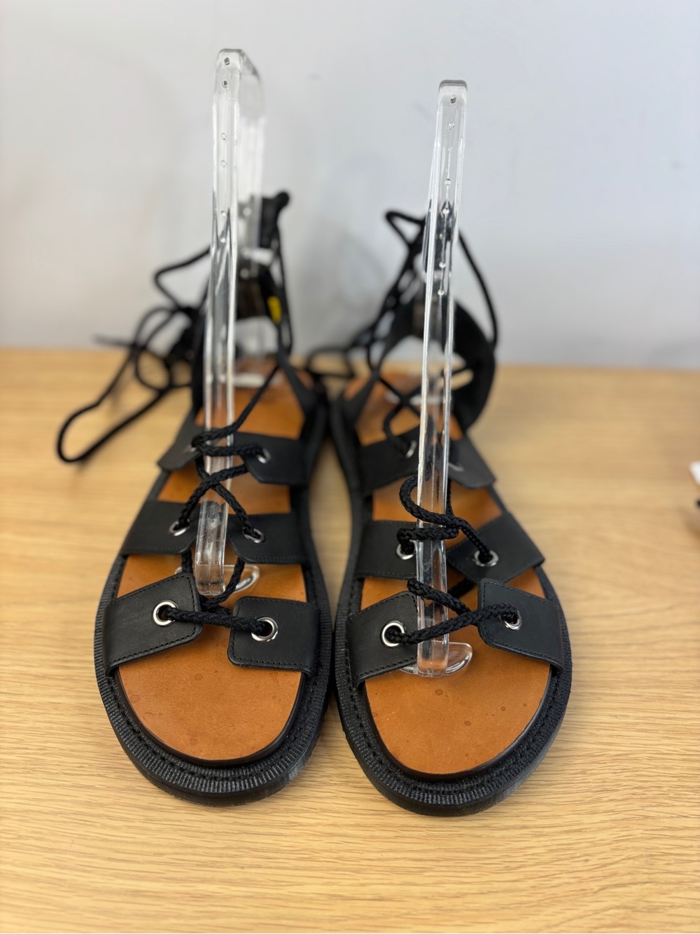 Dr.‎ Martens Jasmine Ghillie Black Leather Sandals Woman’s 10